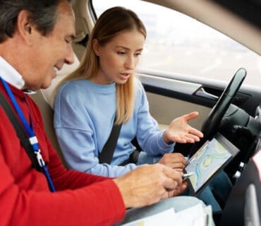 Young learner undergoing their driving test