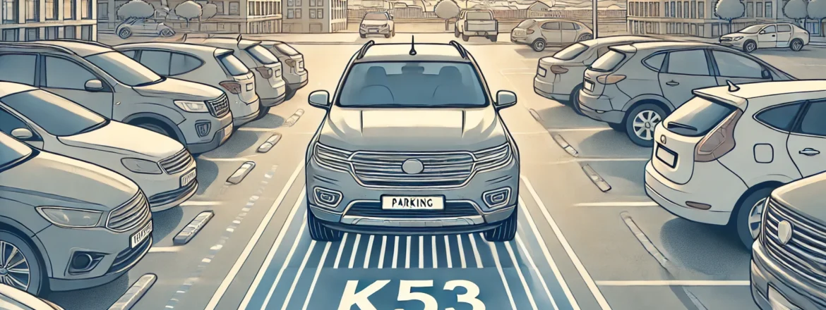 Car practicing K53 parking techniques in Cape Town.