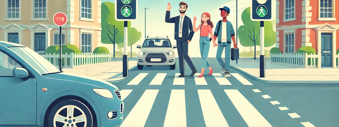 Pedestrian crossing guide for K53 driving test